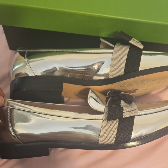 Kate Spade Silver and Black Loafers - Picture 5 of 9